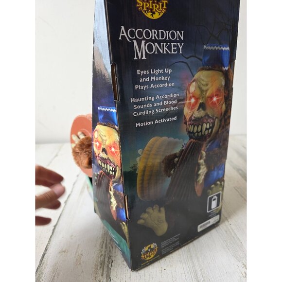 Vintage Spirit accordion monkey animated light up Halloween animatronic table to - Picture 7 of 8